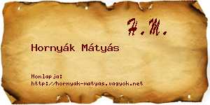 Hornyák Mátyás névjegykártya