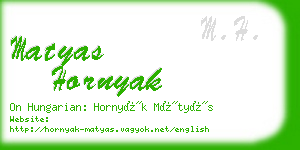 matyas hornyak business card